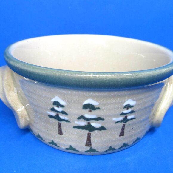 Sonoma Lodge Individual Double Handled Soup Bowl    Trees Design - Picture 10 of 10